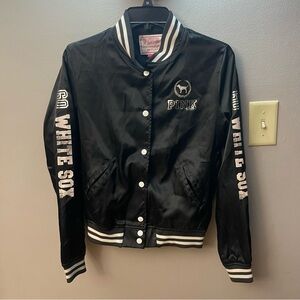 Victoria’s Secret PINK chicago white sox y2k satin bomber varsity jacket